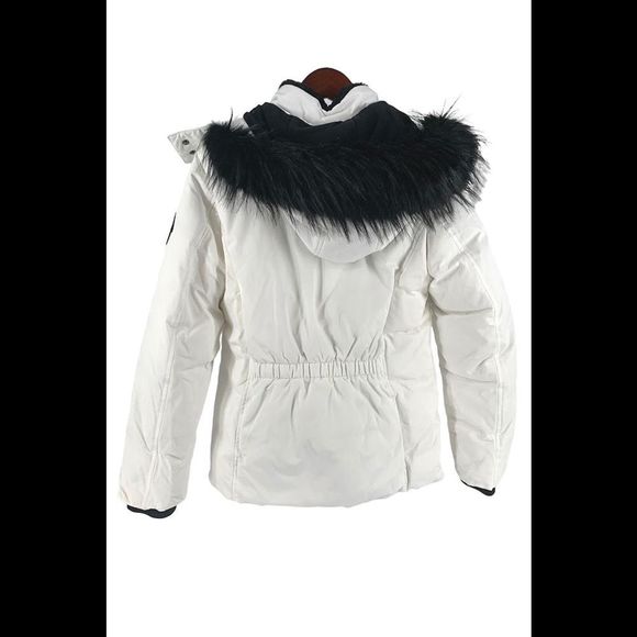Arctic Expedition Down Jacket with Faux Fur Removable Hood White - Petite - Picture 2 of 2